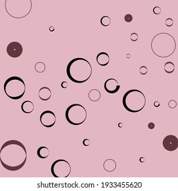 Oval Dark Curves Retro Modern Style Simple Art. Purple Bagel Pink Vector Design Pic. Classical Light Calm Pastel Minimal Modern Art Pattern. Bordo Donut Round Black Elegant Circles Modern Design.