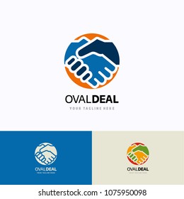 Oval Deal Logo Template Design. Creative Vector Emblem, for Icon or Design Concept.