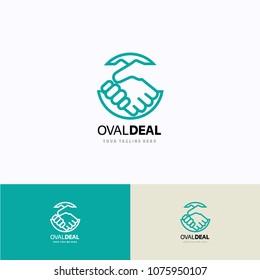 Oval Deal Logo Template Design. Creative Vector Emblem, for Icon or Design Concept.