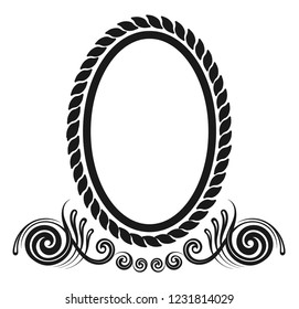 oval decorative border in antique rococo style decorative design