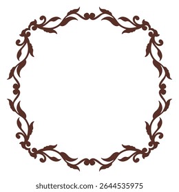 Oval decorative frame. Decorative element for design. Vector illustration.