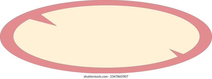 Oval die for text, graphic resource, illustration