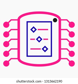Oval Digital Technology Symbol. Vector icon.