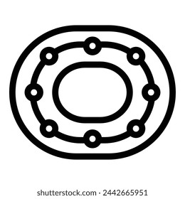 Oval door mat icon outline vector. Decorative entryway rug. Entrance area cover