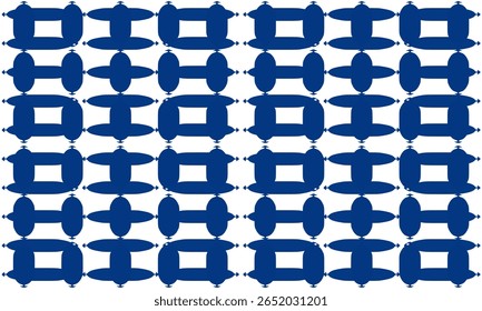 Oval ponto conectar como Dois Tom azul cerca repita a tira no fundo azul, projeto de padrão sem costura para impressão de tecido ou papel de parede ou pano de fundo ou t-shirt impressão de triagem, quadrado de flor, letra H, cerca