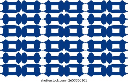 Oval ponto conectar como Dois Tom azul cerca repita a tira no fundo azul, projeto de padrão sem costura para impressão de tecido ou papel de parede ou pano de fundo ou t-shirt impressão de triagem, quadrado de flor, letra H, cerca