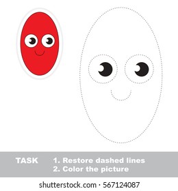 Oval. Dot to dot educational game for kids.
