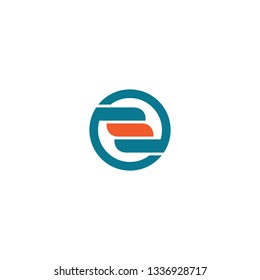 Oval E letter vector logo design