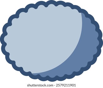 oval edge border frame icon, transparent background. replaceable blue color design