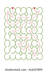 Oval or egg shaped maze game with solution path visible. If needed, add characters and task text. Suitable for Easter projects, for example.  Don't forget to delete the solution path.
