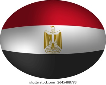 Oval Egyptian Flag - Vector Graphic