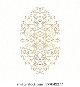 Oval element for design. Floral border. Lace decor for birthday and greeting card, wedding invitation.