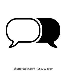 Óvalo, icono de voz de burbuja de elipse vector