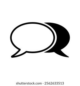 oval ellipse speech bubble icon. isolated vector symbol.