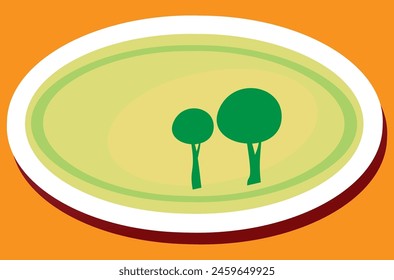 oval emblem logo trees forest