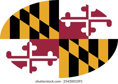 Oval flag of the United States of America federal state of MARYLAND