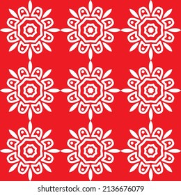 Oval Floral Ceramic Tile Seamless Pattern