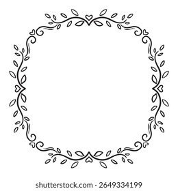 Oval floral frame. Elegant element for design in Eastern style, place for text. Floral black and white border. Lace illustration for invitations and greeting cards.