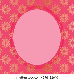 Oval Floral Frame Pink