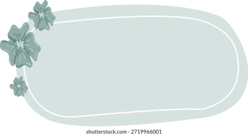 Oval Flower Frame Pastel Vector