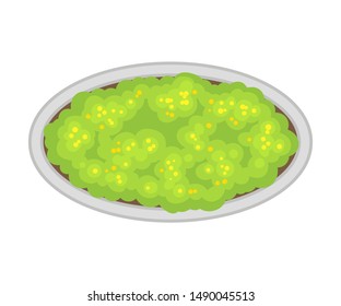 Oval flowerbed. Vector illustration on a white background.