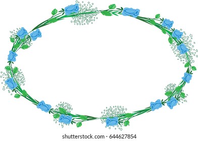 oval flowers border 