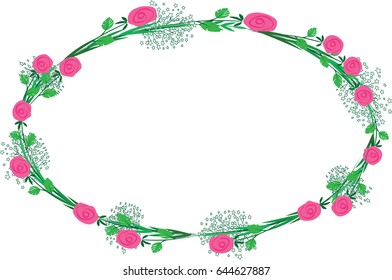 oval flowers border 