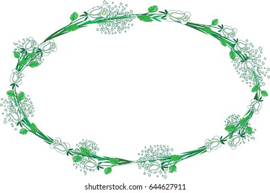 oval flowers border 