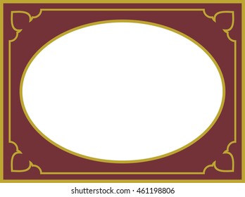 Oval frame border beautiful vector vintage isolated