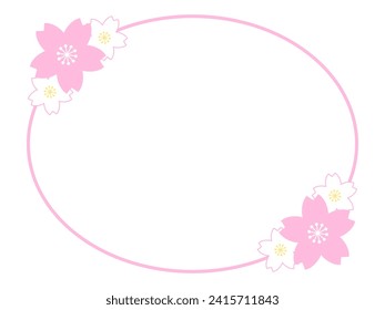 Oval frame with cherry blossom decoration