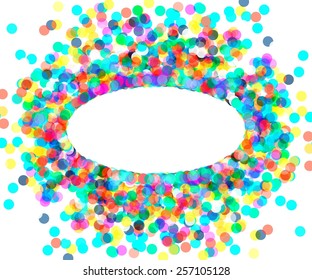 the oval frame of colored confetti. 10 eps