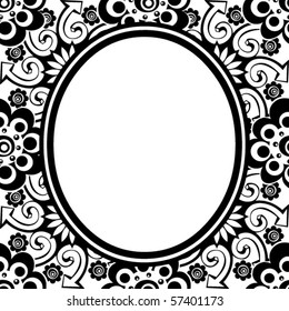 oval frame design, vector image