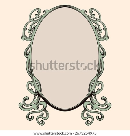 oval frame with floral motif