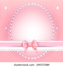 oval frame greeting pattern crystal gems vector