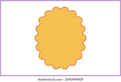 Oval frame with grid pattern vector Coquette Yellow border clipart