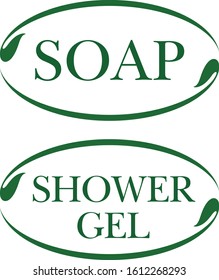 oval frame with leaf image, template for eco product label 