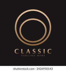 forma de icono de diseño de logotipo de marco ovalado