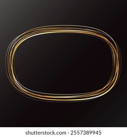 Oval frame made of gold stripes original design