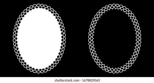 Oval frame  with mermaid scales  vector illustration