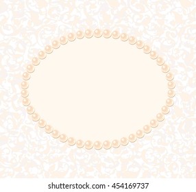 Oval frame with pearls