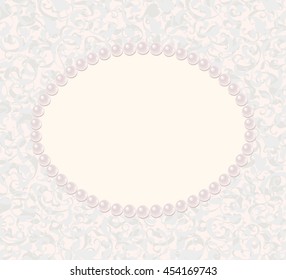 Oval frame with pearls