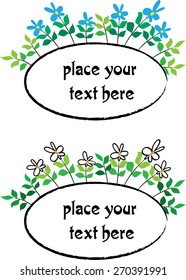 oval frame with plant