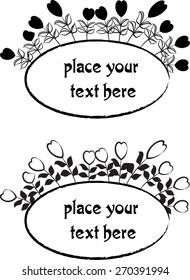 oval frame with plant