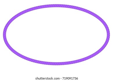 oval Frame from purple rope for Your Element Design, Isolated on White 
