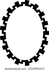 Icono de forma de diseño de borde redondo de marco ovalado para elemento doodle vintage decorativo para diseño en ilustración vectorial
