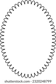 Oval frame round border design shape icon for decorative vintage doodle element for design in vector illustration
