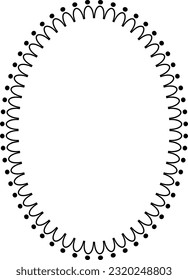 Icono de forma de diseño de borde redondo de marco ovalado para elemento doodle vintage decorativo para diseño en ilustración vectorial
