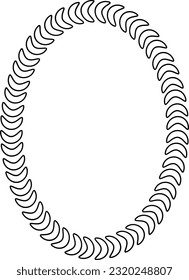 Oval frame round border design shape icon for decorative vintage doodle element for design in vector illustration
