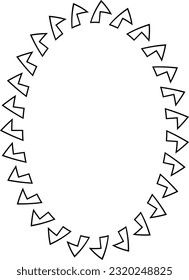 Oval frame round border design shape icon for decorative vintage doodle element for design in vector illustration
