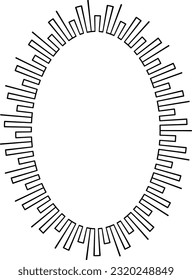 Oval frame round border design shape icon for decorative vintage doodle element for design in vector illustration
